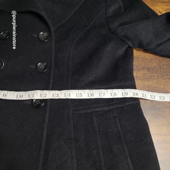 St Johns Bay Double Breasted Peacoat LP Wool Cashmere Blend Preppy Quiet Luxury - Picture 9 of 13